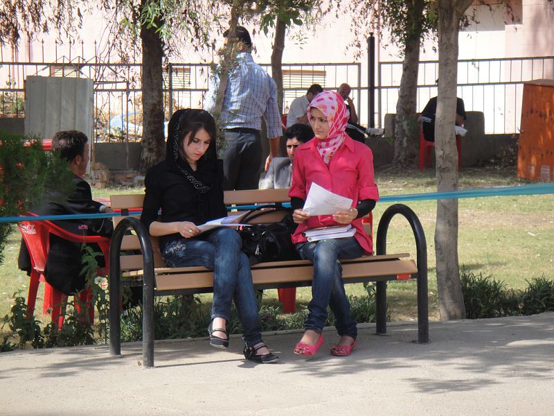 Estudiantes de la universidad de Erbil