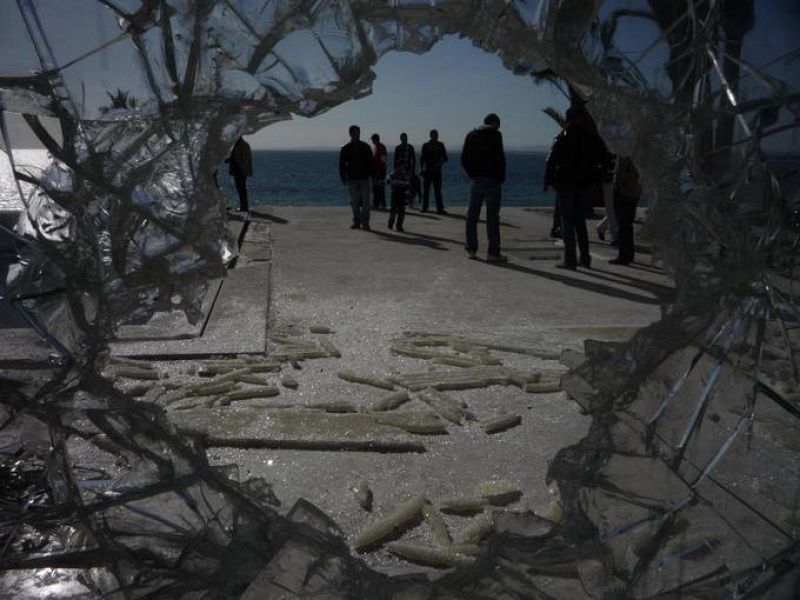 Así quedaron las ventanas del palacio de la familia Travelsi en Hammamet