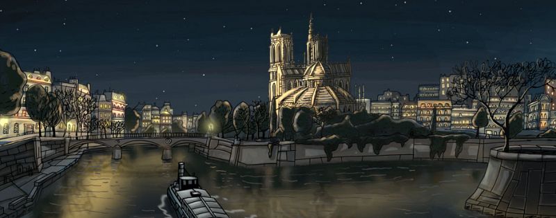 Vista panorámica de Notredame y el río Sena