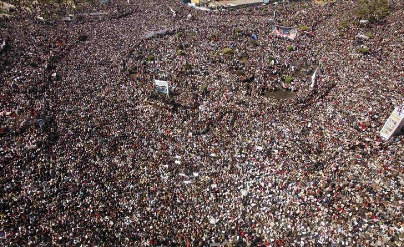 Multitudinaria concentración en la plaza Tahrir para celebrar la 'Marcha de la victoria'
