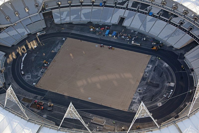 En el interior del Estadio Olímpico continúan las trabajos para que esté listo este mismo verano