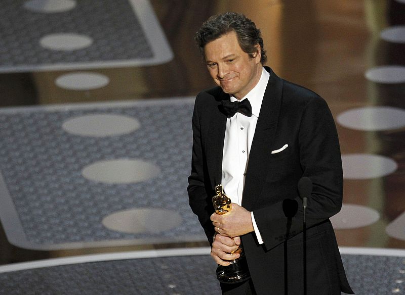 El británico Colin Firth, con el Oscar al mejor actor por 'El discurso del rey'.