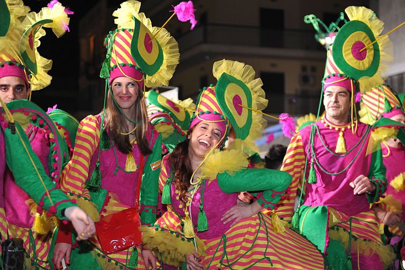 Desfile de carrozas del Carnaval de Patras (Grecia).