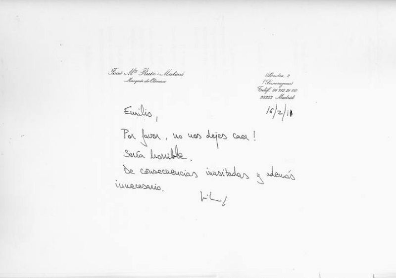 Carta de Ruiz Mateos a Botín