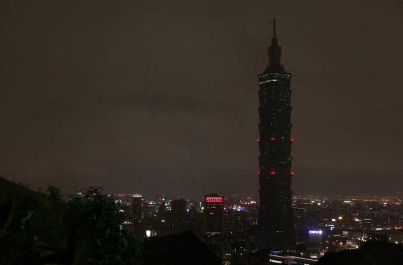 The Taipei 101 building is seen during Earth Hour in Taipei