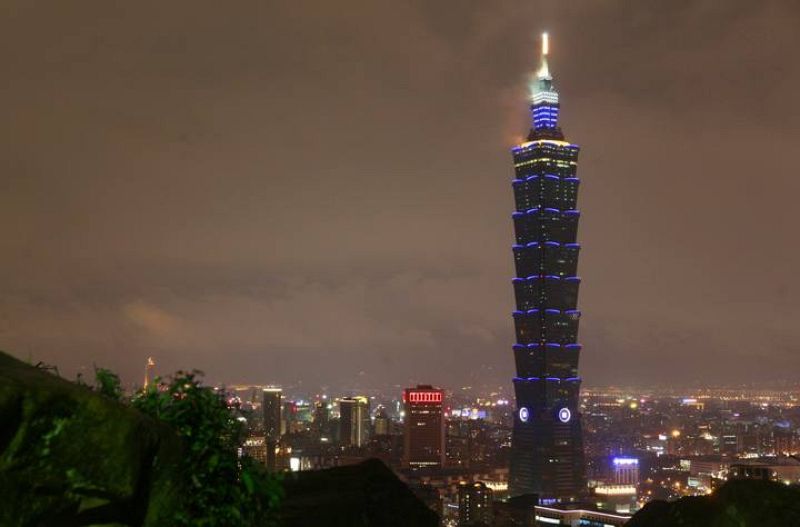 The Taipei 101 building is seen before Earth Hour in Taipei
