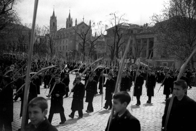 Procesión de las Palmas.  Madrid, 14 de Abril de  1946 . Archivo Regional de la Comunidad de Madrid - Fondo Fotográfico Martín Santos Yubero