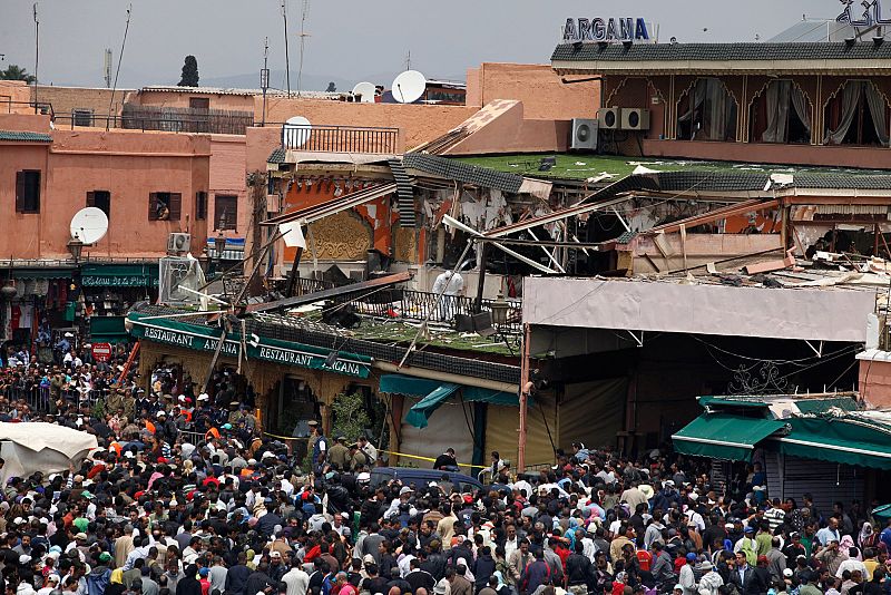 Así ha quedado la cafetería marroquí tras el atentado