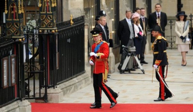 El príncipe Guillermo, a su llegada a la abadía de Westminster.