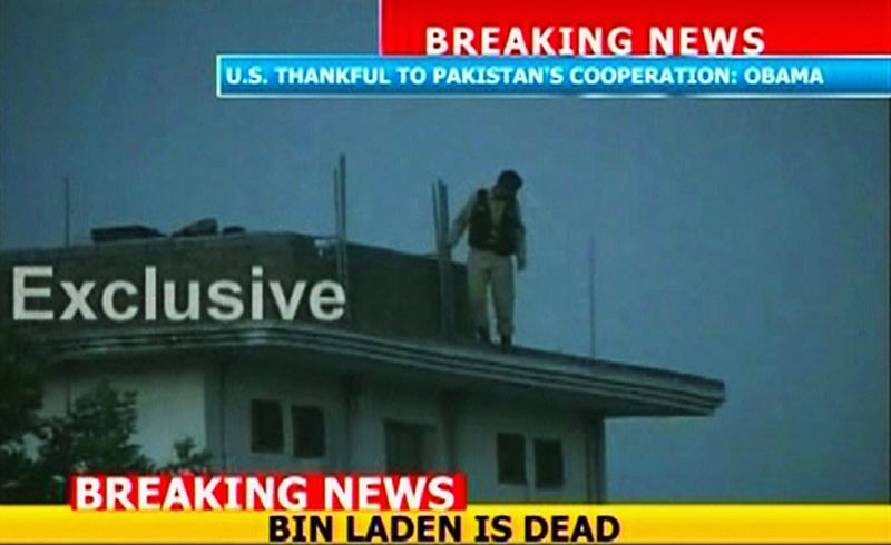 Imagen de televisión donde se refleja uno de los momentos en los que se realizó la operación para matar a Osama Bin Laden en Pakistán.