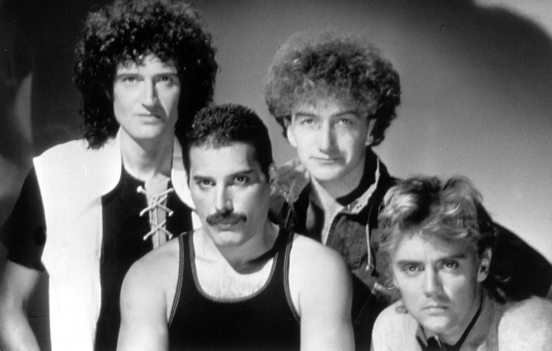 Brian May, Freddie Mercury, John Deacon y Roger Taylor, integrantes de Queen.