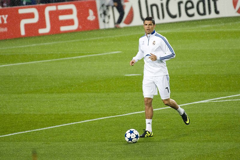 Cristiano Ronaldo, sota la pluja