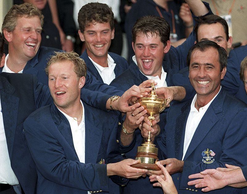 File photo of Seve Ballesteros with Westwood, Parnevik, Johansson and Montgomerie in Sotogrande