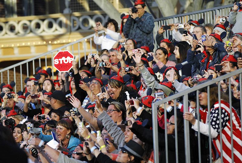 Fans cheer for Johnny Depp at the premiere of "Pirates of the Caribbean: On Stranger Tides" at Disneyland in Anaheim