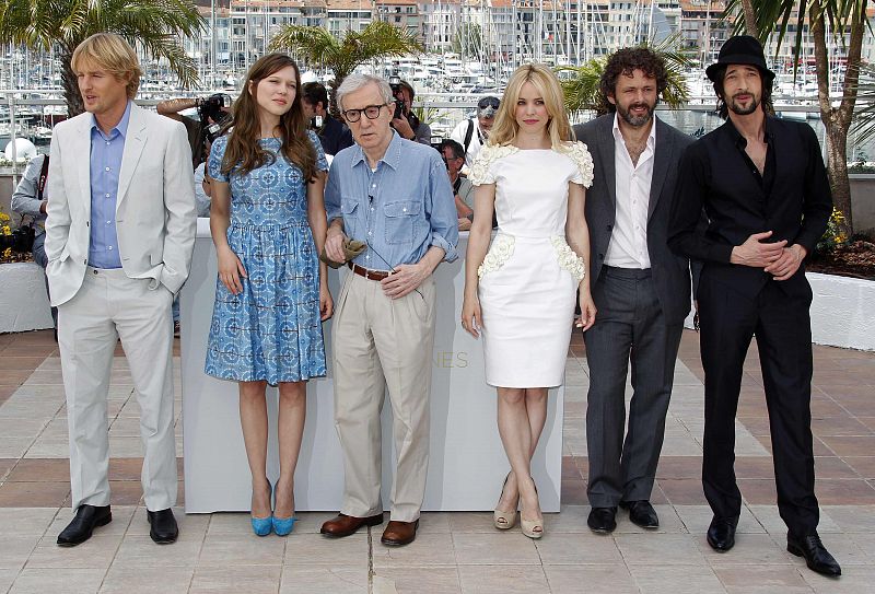 Director Allen and cast members pose during photocall for film "Midnight in Paris" at the 64th Cannes Film Festival