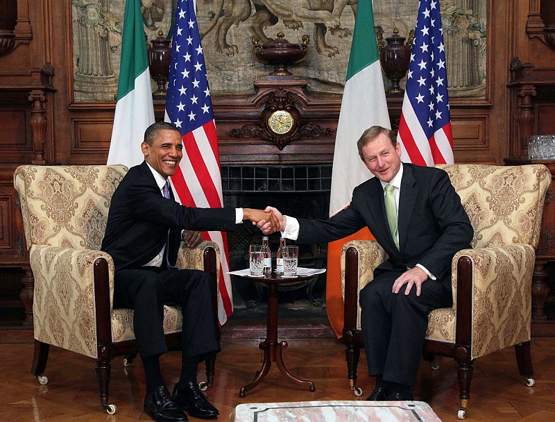 El presidente de EE.UU., Barack Obama, con el primer ministro irlandés, Enda Kenny