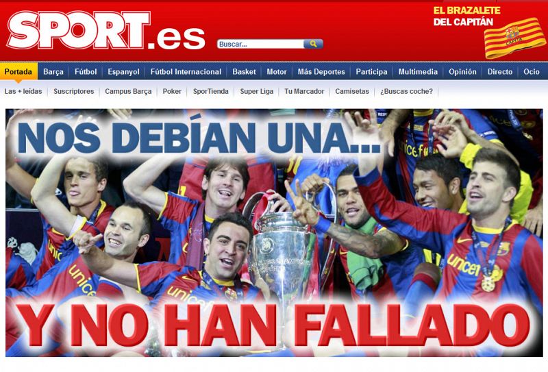 El Sport dedica toda su portada a la consecución del título azulgrana.