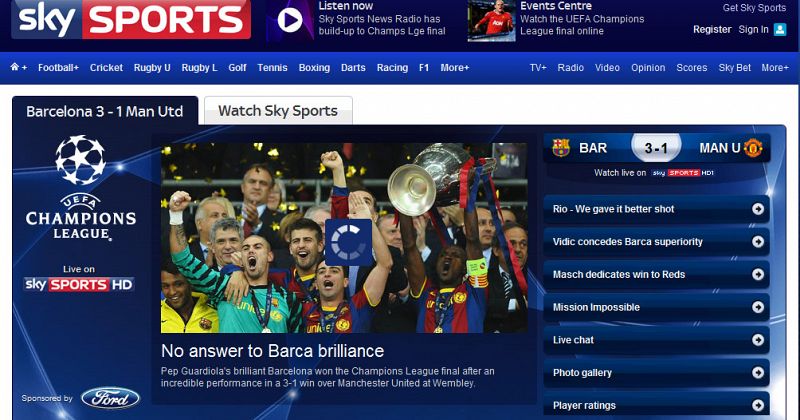 La cadena británica Sky Sports asegura que no hubo respuesta para la brillantez culé.