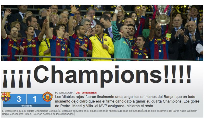 El Mundo Deportivo tituloa Champions a toda página.