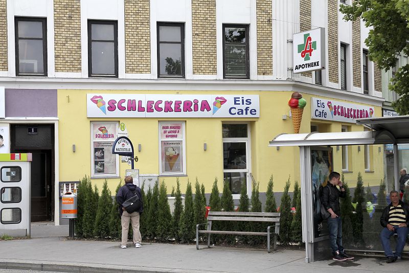 Esta es la heladería de un barrio obrero de Viena donde se encontraron los cadáveres.