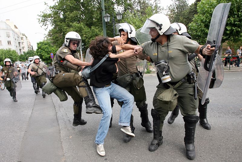 La policía griega ha intervenido contra algunos de los manifestantes