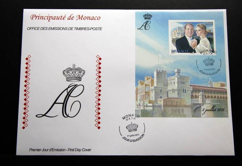 Cartas conmemorativas de la boda real de Mónaco 