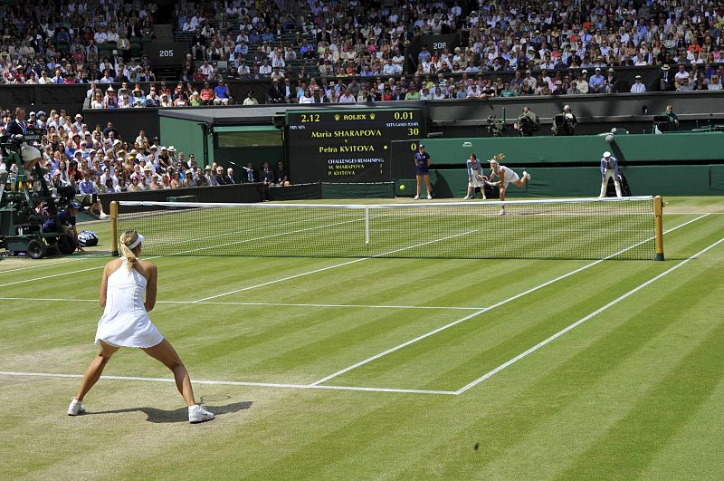 Aspecto general de la pista central y de la final femenina entre Sharapova y Kvitova