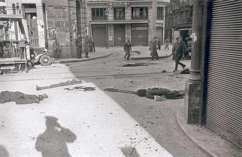 Cadáveres en la Red de San Luis (Madrid), en la zona republicana