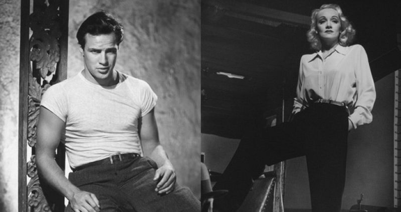 Marlon Brando, en una imagen de 'Un tranvía llamado deseo', de John Engstead; y Marlene Dietrich, en el set de 'Alta tensión', en una fotografía de Laszlo Willinger; que pueden verse en la National Portrait Gallery de Londres.