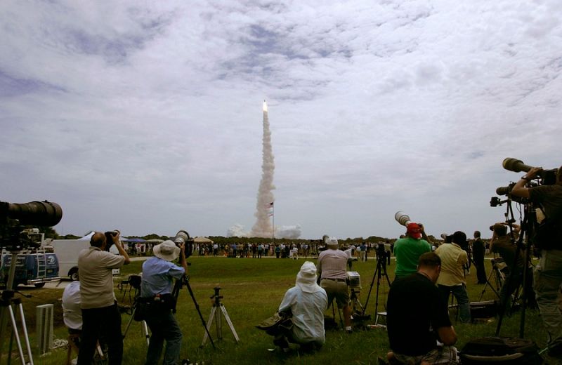 La última misión de un transbordador espacial ha levantado una gran expectación mediática