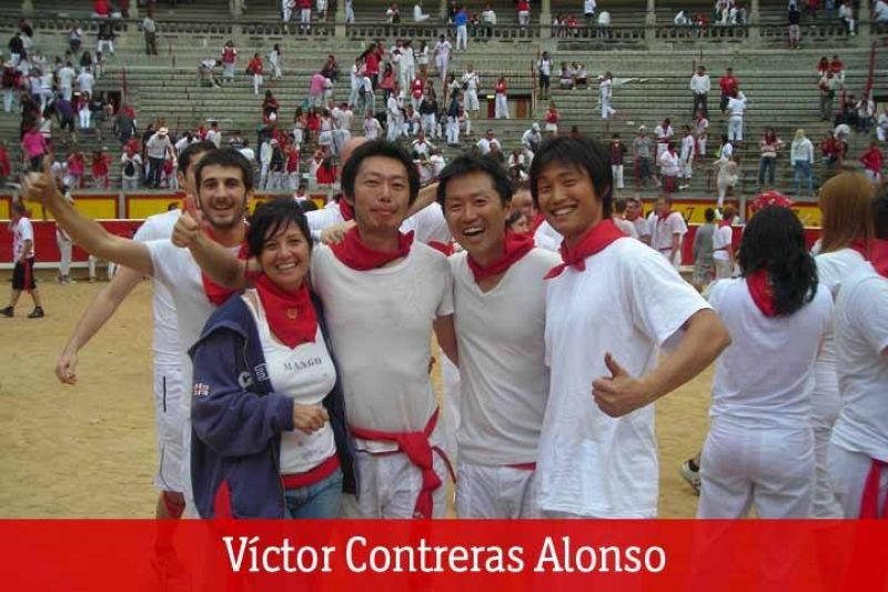 Disfrutando en la plaza