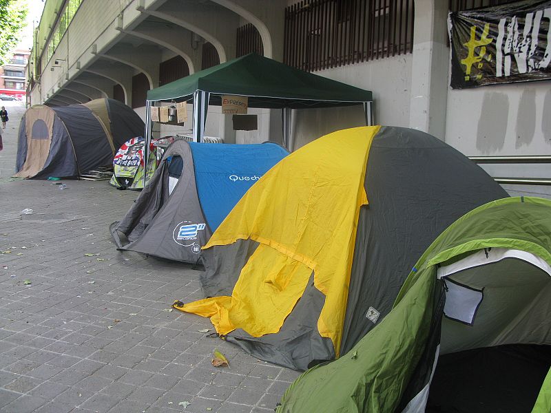 Las tiendas de campañas protagonistas de la protesta