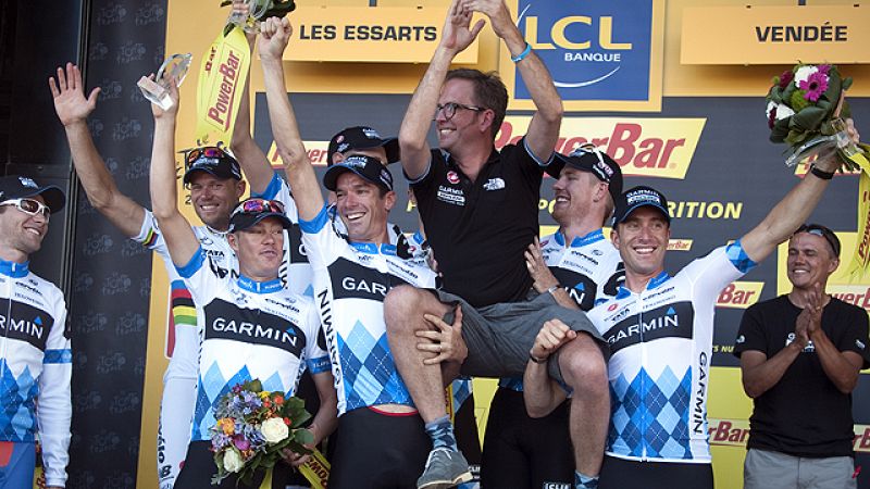 El Garmin se impuso en la contrarreloj por equipos de la segunda jornada del Tour.