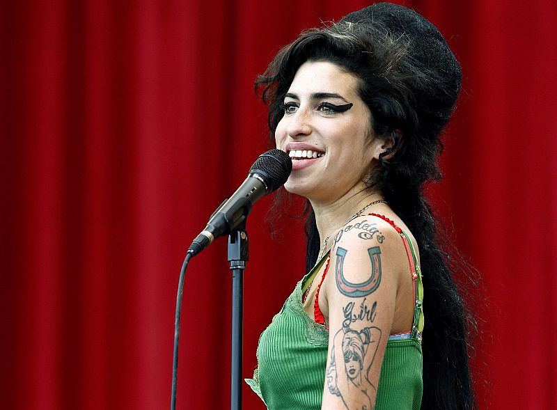 File photo of British pop singer Winehouse performing during the Glastonbury music festival in Somerset
