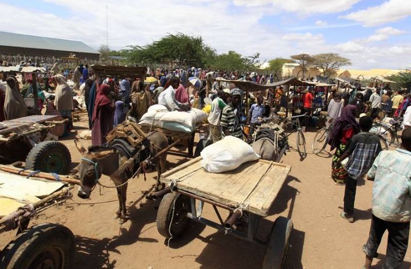Éxodo de somalíes hacia Kenia.