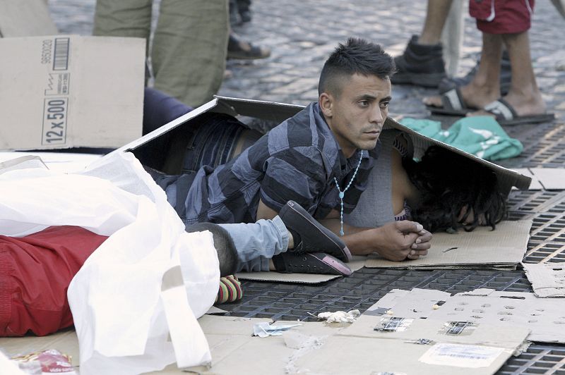 En la Plaza Mayor establecieron un puesto de información como el que tenían en la Puerta del Sol