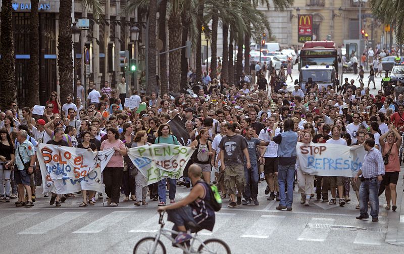 Manifetación de 'indignados' en Valencia