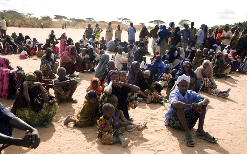 Llegada de refugiados somalíes al campamento de Hagadera, en Dadaab, en el noreste de Kenia.
