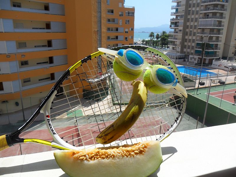 Terraza de verano y tenis