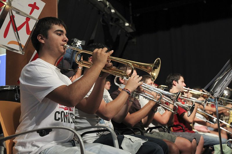 Un momento del ensayo del Coro y la Orquesta de la XXVI Jornada Mundial de la Juventud (JMJ)