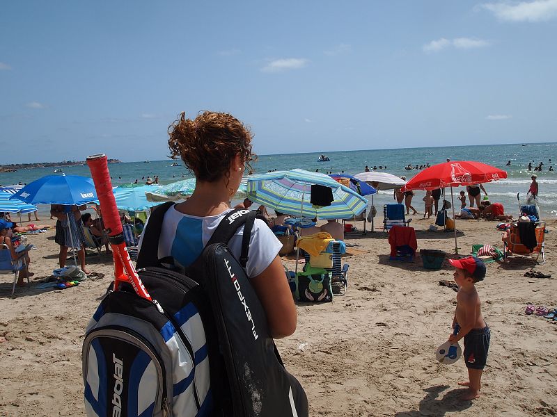 Duelo de tenis playa