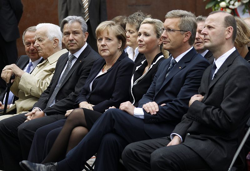 German Chancellor Merkel attends ceremony marking 50th anniversary of building of the Berlin wall in Berlin