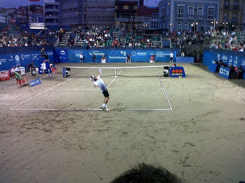 Imagen de los octavos de final. Fue emocionante jugar en la playa