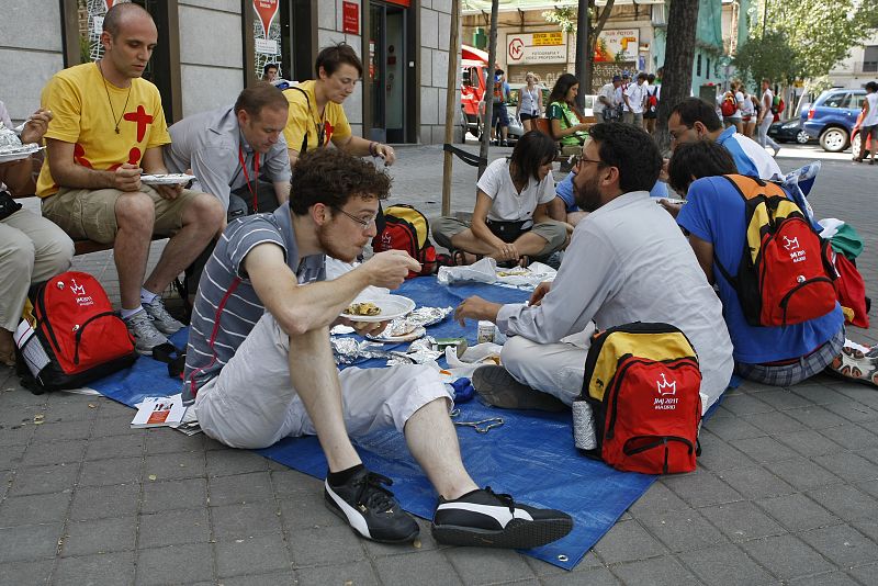 Peregrinos de picnic en Madrid