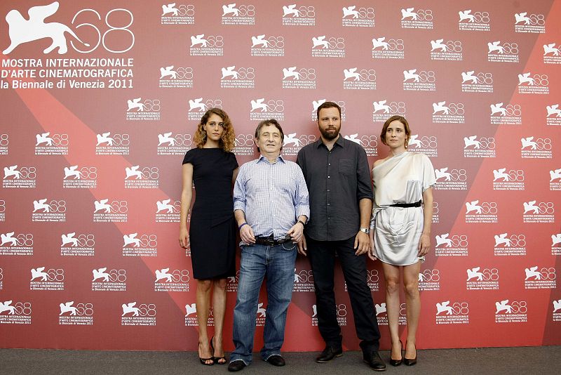 Lanthimos poses during a photocall of his film "Alpis" at the 68th Venice Film Festiva