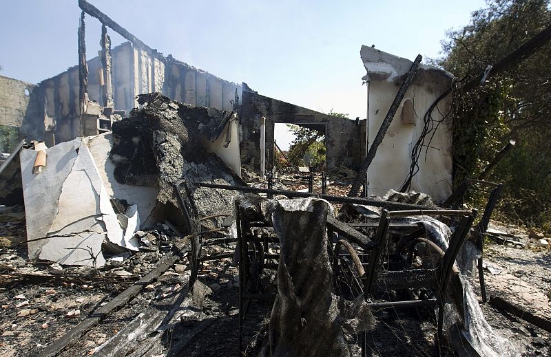 Estado en el que ha quedado una de las viviendas desalojadas en Marbella, Mijas y Ojén