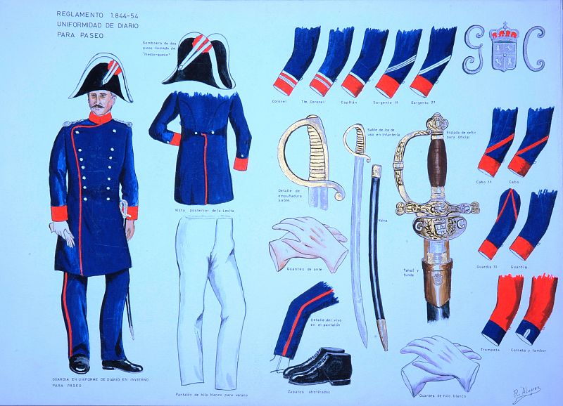 Uniforme de diario para paseo 1844