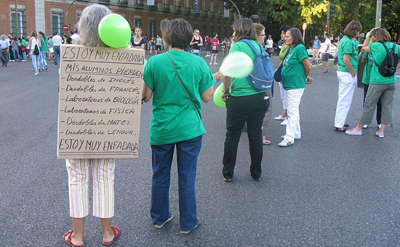 Una profesora "enfadada" participa en la manifestación del 20 de septiembre