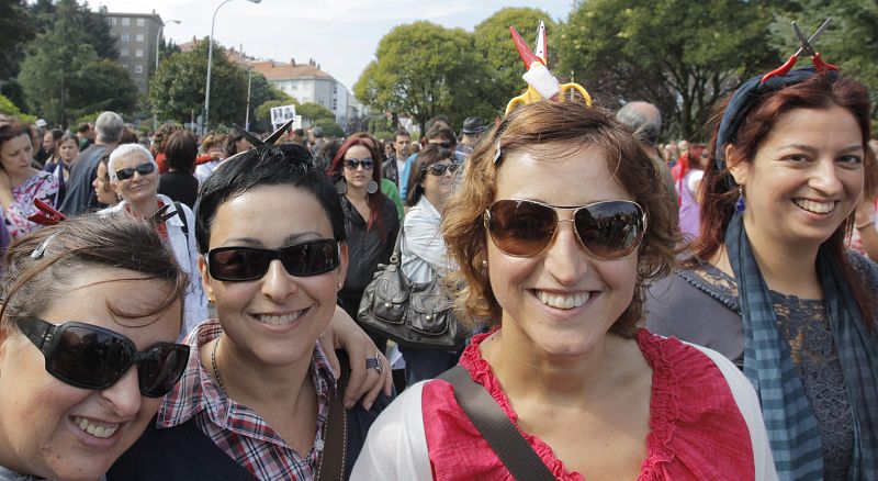 Varias profesoras participan en las protestas de Santiago de Compostela