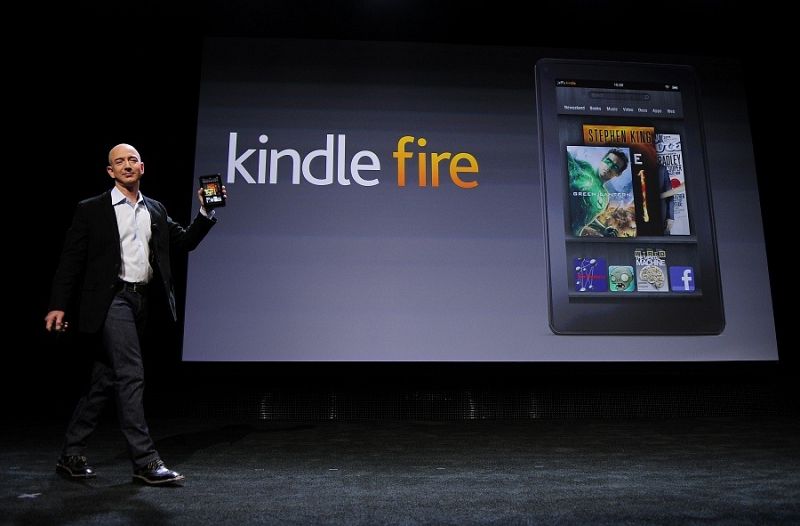 Jeff Bezos, presidente de Amazon, durante la presentación del Kindle Fire